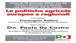Le politiche agricole europee e regionali con l’on. De Castro