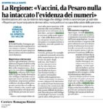 Rassegna stampa. “La Regione: «Vaccini, da Pesaro nulla ha intaccato l’evidenza dei numeri»”