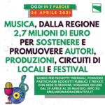 Musica, dalla Regione 2,7 milioni di euro per sostenere e promuovere autori, produzioni, circuiti di locali e festival