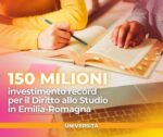 Università. Diritto allo studio, investimento record: 150 milioni di euro per garantire le borse di studio al 100% degli studenti idonei iscritti in Emilia-Romagna, circa 28mila: in crescita fondi, importi e beneficiari.