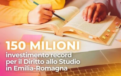 Università. Diritto allo studio, investimento record: 150 milioni di euro per garantire le borse di studio al 100% degli studenti idonei iscritti in Emilia-Romagna, circa 28mila: in crescita fondi, importi e beneficiari.